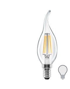 Лампа светодиодная E14 220 240 В 6 Вт свеча на ветру прозрачная 800 лм нейтральный белый свет Lexman