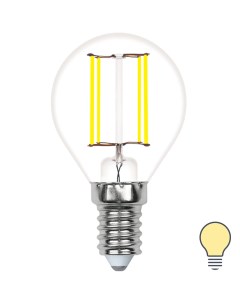 Лампа светодиодная E14 210 240 В 5 5 Вт шар малый прозрачная 500 лм теплый белый свет Volpe