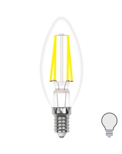 Лампа светодиодная E14 210 240 В 5 5 Вт свеча прозрачная 500 лм нейтральный белый свет Volpe