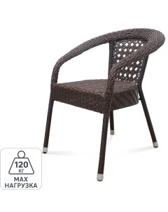 Кресло Deco 70x80x65 см искусственный ротанг цвет темно коричневый Без бренда