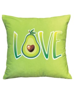 Подушка Авокадо Love 40x40 см бархат цвет зеленый Seasons
