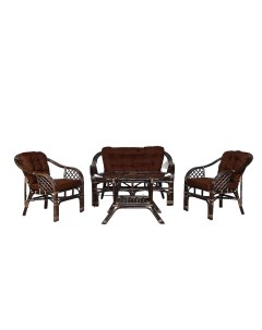 Набор мебели Маркос CV M2 натуральный ротанг коричневый стол диван кресло 2 шт Без бренда