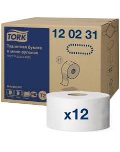 Туалетная бумага в мини рулонах T2 170 м 12 рулонов Tork