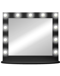 Гримерное зеркало настольное с подсветкой 11 ламп цвет черный 80х70 см Континент