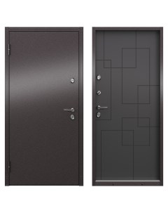 Дверь входная металлическая Термо 880 мм левая цвет ринго пепел Torex