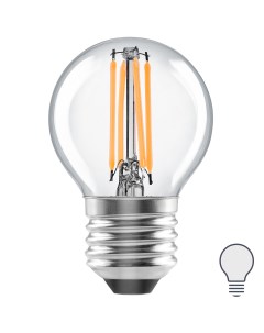 Лампа светодиодная E27 220 240 В 4 Вт шар прозрачная 500 лм нейтральный белый свет Lexman