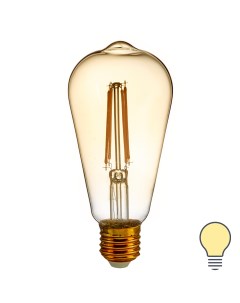 Лампа светодиодная E27 220 240 В 4 Вт эдисон золотистая 470 лм теплый белый свет Lexman