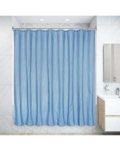 Штора для ванной Rapla 240x200 см полиэстер цвет голубой Swensa