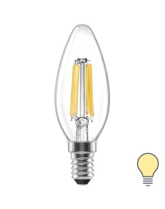 Лампа светодиодная E14 220 240 В 6 Вт свеча прозрачная 750 лм теплый белый свет Lexman