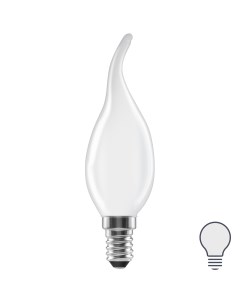 Лампа светодиодная E14 220 240 В 5 Вт свеча на ветру матовая 600 лм нейтральный белый свет Lexman