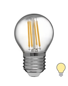 Лампа светодиодная LEDF E27 220 240 В 4 Вт шар малый прозрачная 400 лм теплый белый свет Volpe