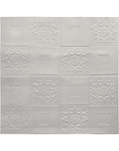 Листовая панель ПВХ мягкая 3D Белая плитка с узорами 700x700x4 мм 0 539 м Grace