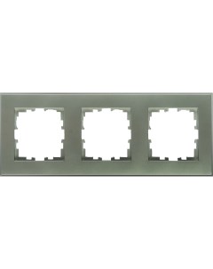 Рамка для розеток и выключателей Виктория плоская 3 поста цвет серый Lexman