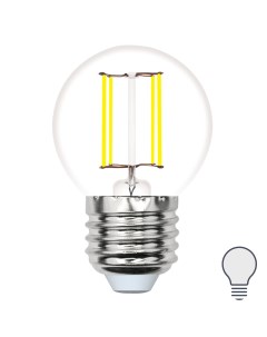 Лампа светодиодная E27 210 240 В 5 5 Вт шар малый прозрачная 500 лм нейтральный белый свет Volpe
