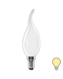 Лампа светодиодная E14 220 240 В 6 Вт свеча на ветру матовая 750 лм теплый белый свет Lexman