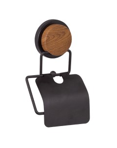 Держатель для туалетной бумаги Magic Wood с крышкой цвет черный Fixsen