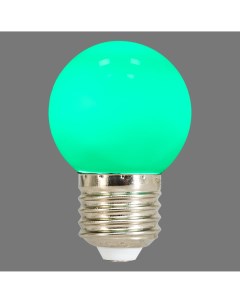 Лампа светодиодная E27 220 В 1 Вт шар матовый 80 лм зелёный свет Volpe