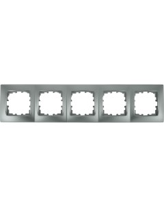 Рамка для розеток и выключателей Виктория сферическая 5 постов цвет матовое серебро Lexman