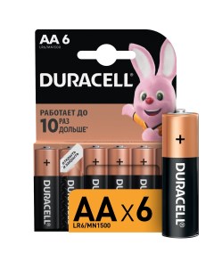 Батарейка Basic AA LR6 алкалиновая 6 шт Duracell