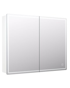 Шкаф зеркальный подвесной Look с подсветкой 80x80 см цвет белый Vigo