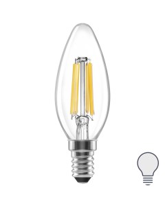 Лампа светодиодная E14 220 240 В 3 8 Вт свеча прозрачная 500 лм нейтральный белый свет Lexman