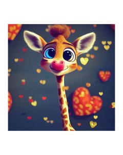 Картина на холсте Влюбленный жирафик 30x40 см Без бренда