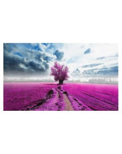 Картина на холсте Дерево на розовом 60x100 см Без бренда