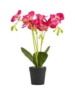 Искусственное растение Орхидея в горшке o14 ПВХ цвет красный Без бренда