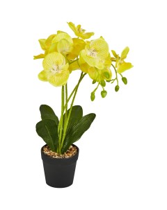 Искусственное растение Орхидея в горшке o14 ПВХ цвет золотой Без бренда