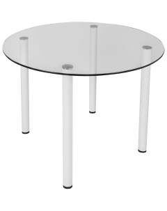 Стол кухонный Версаль 90x90 см круг стекло цвет белый Delinia