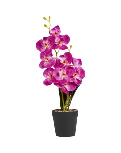Искусственное растение Орхидея в горшке o12 ПВХ цвет фиолетовый Без бренда