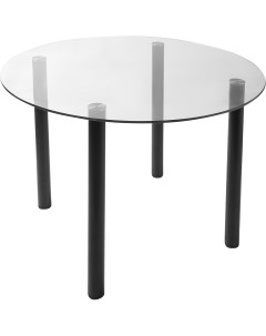 Стол кухонный Версаль 90x90 см круг стекло цвет черный Delinia