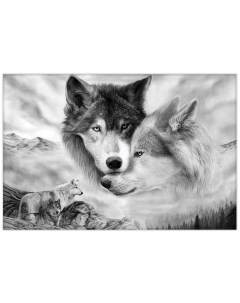 Картина на холсте Волчья верность 110x70 см Fbrush