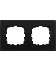 Рамка для розеток и выключателей Виктория плоская 2 поста цвет чёрный Lexman