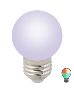 Лампа светодиодная E27 220 В 1 Вт шар матовый 80 лм RGB свет Volpe