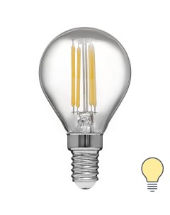Лампа светодиодная LEDF E14 220 240 В 4 Вт шар малый прозрачная 400 лм теплый белый свет Volpe