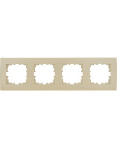 Рамка для розеток и выключателей Виктория плоская 4 поста цвет жемчужно белый Lexman