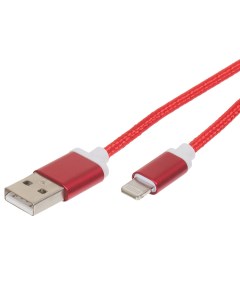 Кабель USB Lightning 1 5 м 2 A цвет красный Oxion