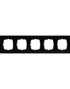 Рамка для розеток и выключателей Виктория плоская 5 постов цвет черный бархат матовый Lexman