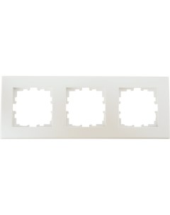 Рамка для розеток и выключателей Виктория плоская 3 поста цвет жемчужно белый Lexman