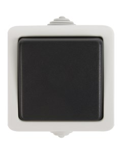 Переключатель накладной влагозащищенный Aqua 1 клавиша IP54 цвет серый Lk studio