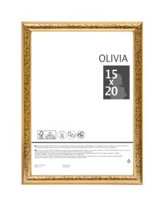 Рамка Olivia 15x20 см пластик цвет золото Без бренда