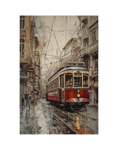 Картина на холсте Трамвай 40x60 см Постер-лайн