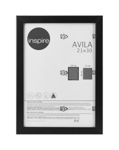 Рамка Avila 21x30 см МДФ цвет черный Inspire