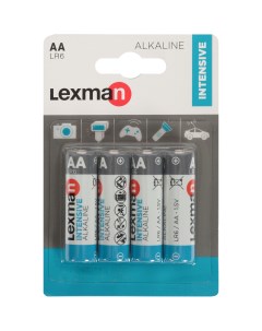 Батарейка Intensive AA LR6 алкалиновая 4 шт Lexman