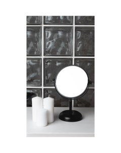 Зеркало косметическое настольное двустороннее 17 см цвет чёрный Swensa