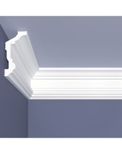 Плинтус потолочный полистирол для натяжного потолка под светодиодную ленту С 13 90 белый 45x90x2000  Bello deco
