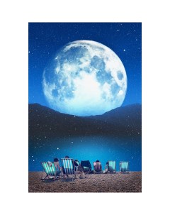 Картина на холсте Лунный пейзаж 40x60 см Постер-лайн