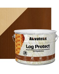 Антисептик защитно декоративный Akvateks LOG Protect полуматовый орех 9 л Акватекс