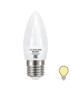 Лампа светодиодная E27 220 240 В 7 Вт свеча 600 лм теплый белый цвет света Bellight